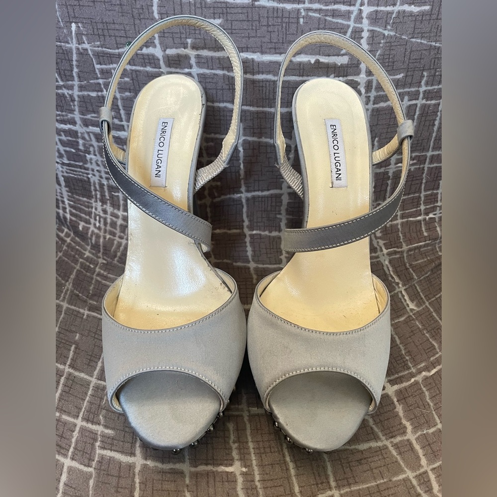 Gray Satin Heels from Italy